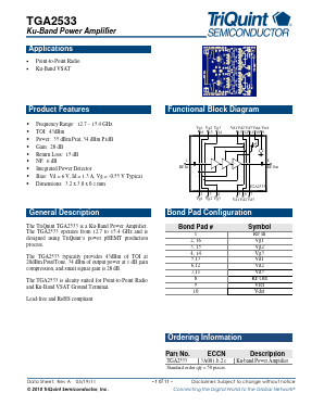 TGA2533 Datasheet PDF TriQuint Semiconductor