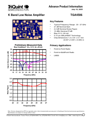 TGA4506 Datasheet PDF TriQuint Semiconductor