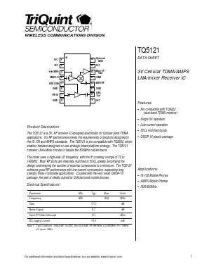 TQ5121 Datasheet PDF TriQuint Semiconductor