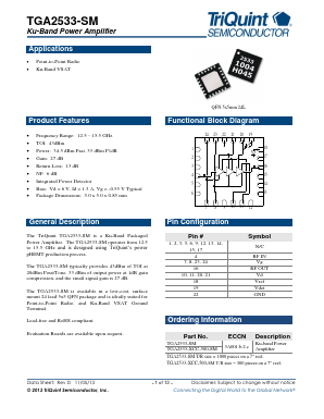 TGA2533-SM Datasheet PDF TriQuint Semiconductor