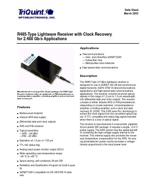 R485JPAA Datasheet PDF TriQuint Semiconductor