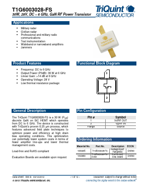 T1G6003028-FS-EVB1 Datasheet PDF TriQuint Semiconductor