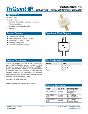 T2G6003028-FS Datasheet PDF TriQuint Semiconductor