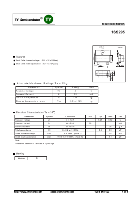1SS295 Datasheet PDF TY Semiconductor
