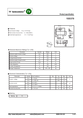 1SS370 Datasheet PDF TY Semiconductor