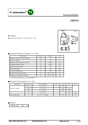 1SS372 Datasheet PDF TY Semiconductor