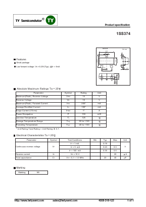1SS374 Datasheet PDF TY Semiconductor