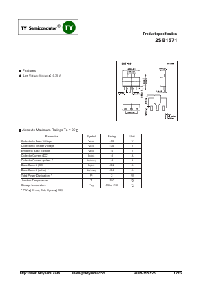 2SB1571 Datasheet PDF TY Semiconductor