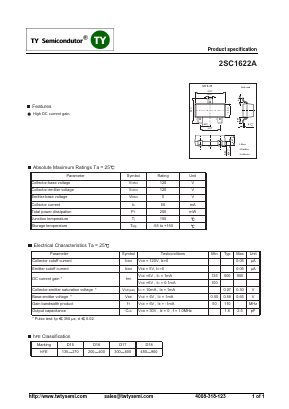 2SC1622A Datasheet PDF TY Semiconductor