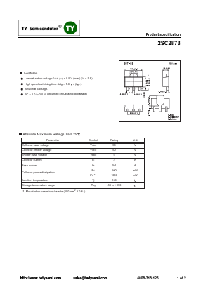 2SC2873 Datasheet PDF TY Semiconductor