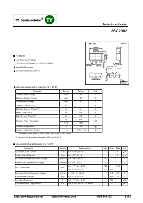 2SC2982 Datasheet PDF TY Semiconductor