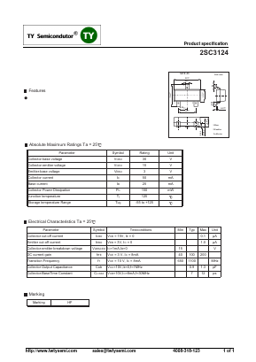 2SC3124 Datasheet PDF TY Semiconductor