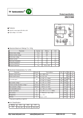 2SC3360 Datasheet PDF TY Semiconductor