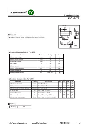 2SC3547B Datasheet PDF TY Semiconductor