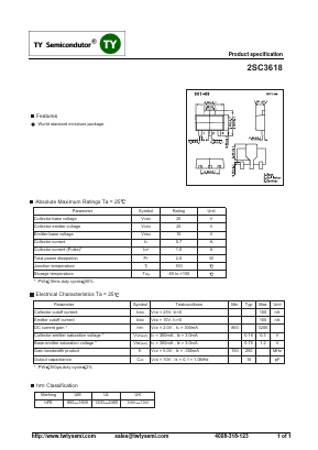 2SC3618 Datasheet PDF TY Semiconductor