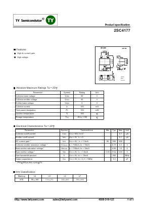 2SC4177 Datasheet PDF TY Semiconductor