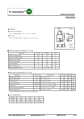 C4226 Datasheet PDF TY Semiconductor
