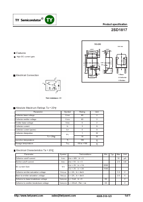 D1817 Datasheet PDF TY Semiconductor