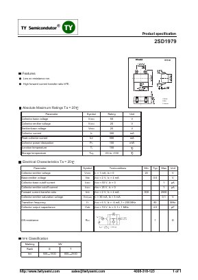 2SD1979 Datasheet PDF TY Semiconductor