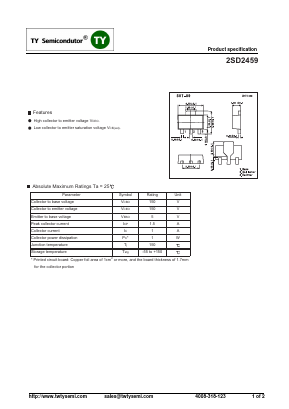 2SD2459 Datasheet PDF TY Semiconductor