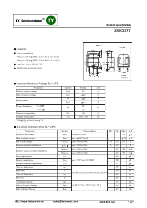 K3377 Datasheet PDF TY Semiconductor