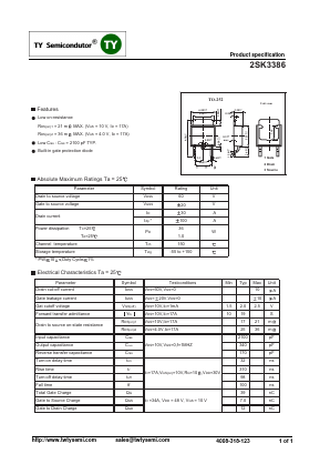 K3386 Datasheet PDF TY Semiconductor