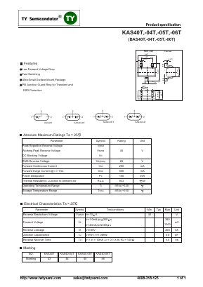 BAS40-04T Datasheet PDF TY Semiconductor