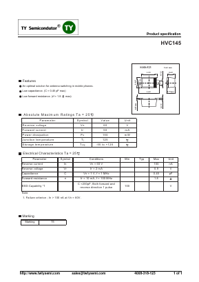 HVC145 Datasheet PDF TY Semiconductor