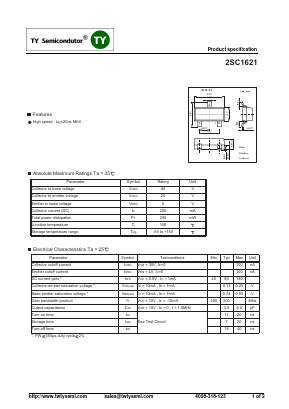 C1621 Datasheet PDF TY Semiconductor