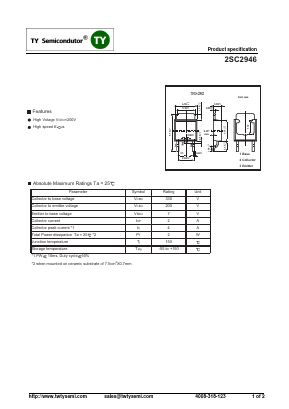 C2946 Datasheet PDF TY Semiconductor