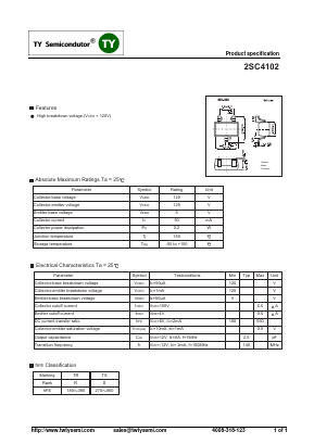 2SC4102 Datasheet PDF TY Semiconductor
