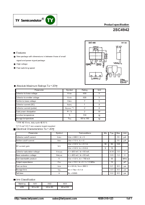2SC4942 Datasheet PDF TY Semiconductor