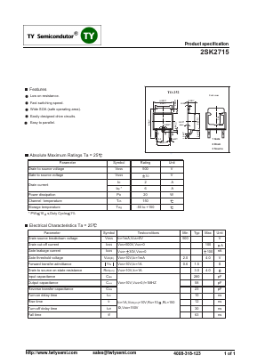 K2715 Datasheet PDF TY Semiconductor