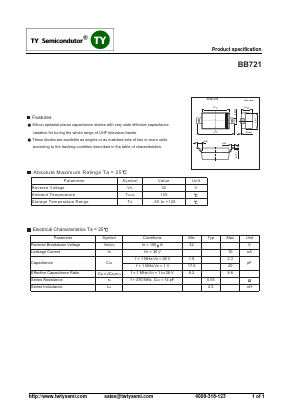 BB721 Datasheet PDF TY Semiconductor