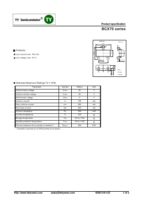 BCX70J Datasheet PDF TY Semiconductor