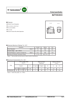 BZT55C8V2 Datasheet PDF TY Semiconductor