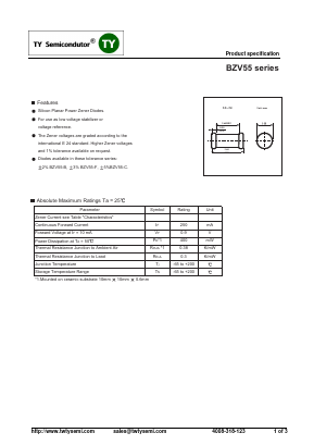 BZV55-C2V4 Datasheet PDF TY Semiconductor
