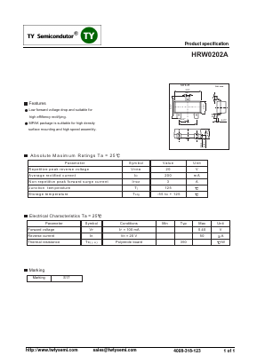 HRW0202A Datasheet PDF TY Semiconductor