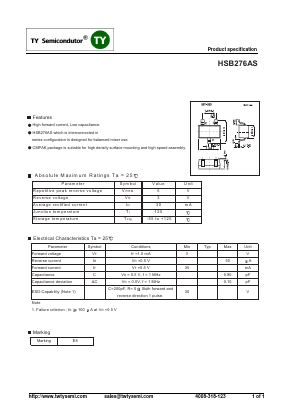 HSB276AS Datasheet PDF TY Semiconductor