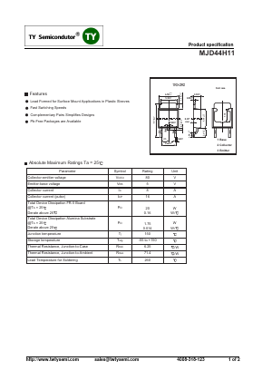J44H11 Datasheet PDF TY Semiconductor