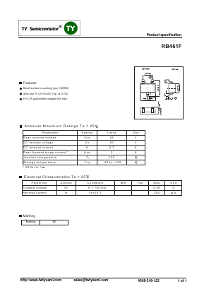 RB461F Datasheet PDF TY Semiconductor