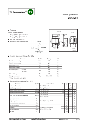 K1284 Datasheet PDF TY Semiconductor