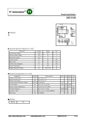 2SC3120 Datasheet PDF TY Semiconductor