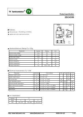 C4399 Datasheet PDF TY Semiconductor