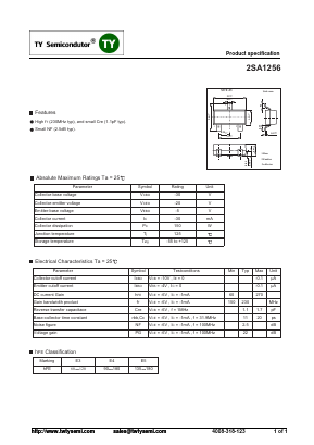 2SA1256 Datasheet PDF TY Semiconductor