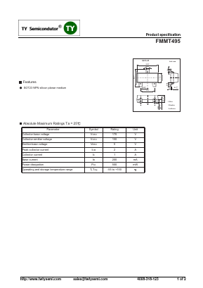 FMMT495 Datasheet PDF TY Semiconductor