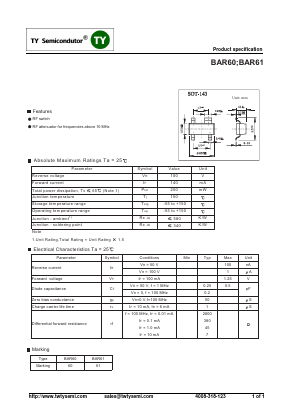 BAR61 Datasheet PDF TY Semiconductor