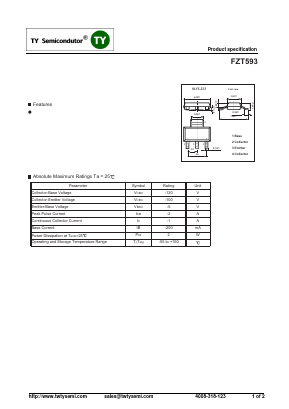 FZT593 Datasheet PDF TY Semiconductor