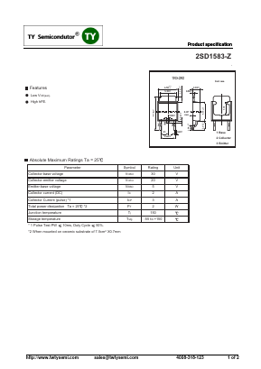 2SD1583-Z Datasheet PDF TY Semiconductor