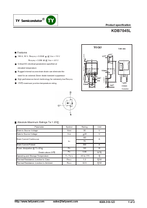 KDB7045L Datasheet PDF TY Semiconductor